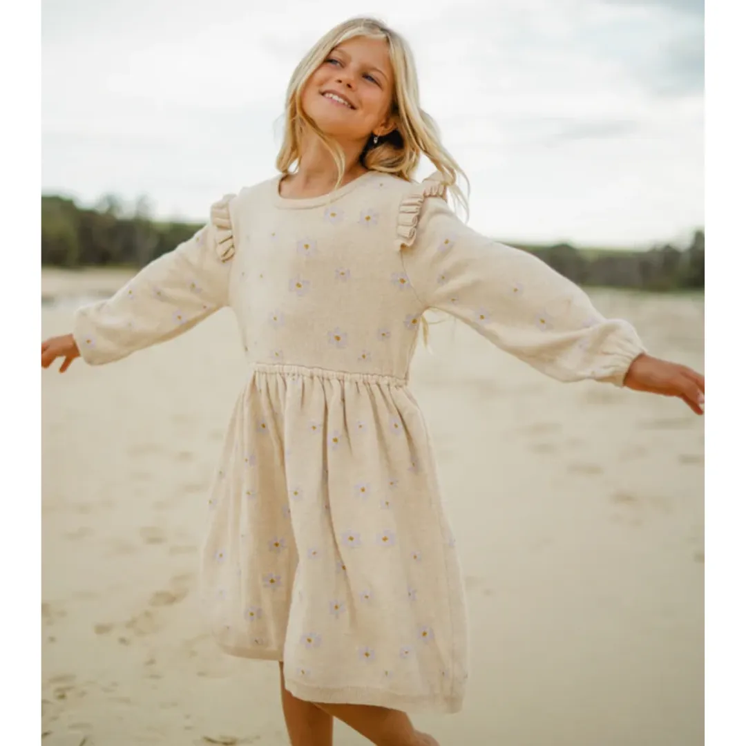 Frill Knit Dress - Lavender Bouquet
