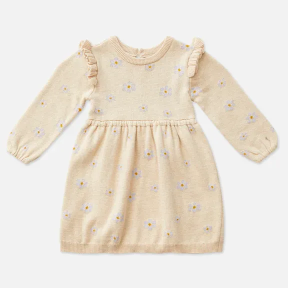 Frill Knit Dress - Lavender Bouquet