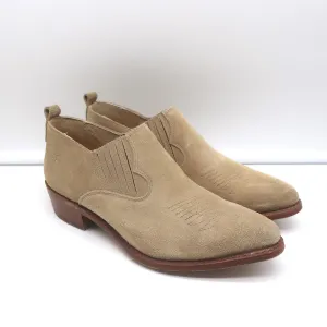 Frye Billy Shootie Boots Beige Suede Size 8.5 Western Booties