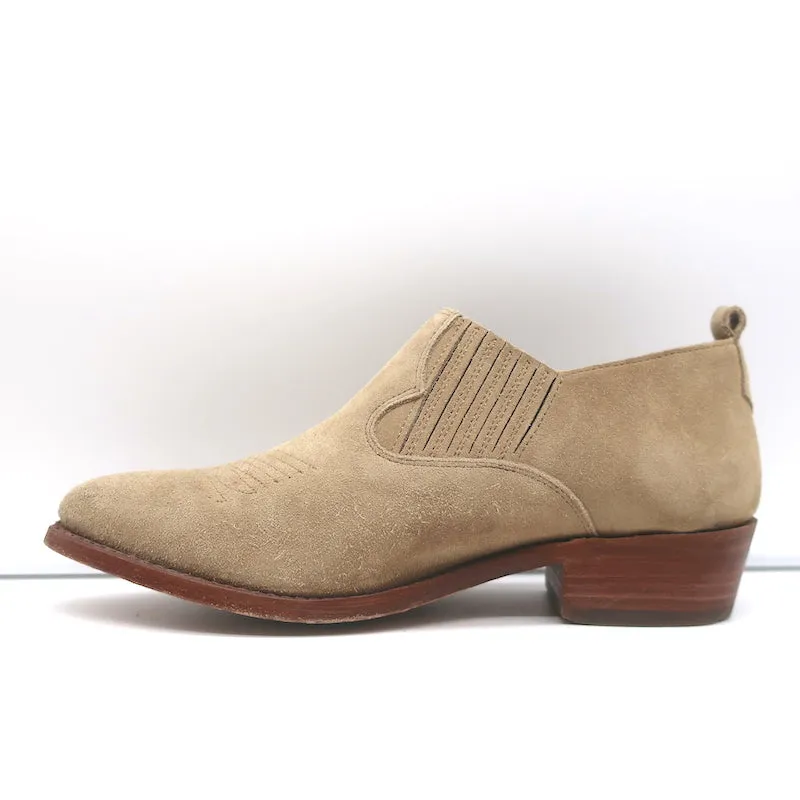 Frye Billy Shootie Boots Beige Suede Size 8.5 Western Booties