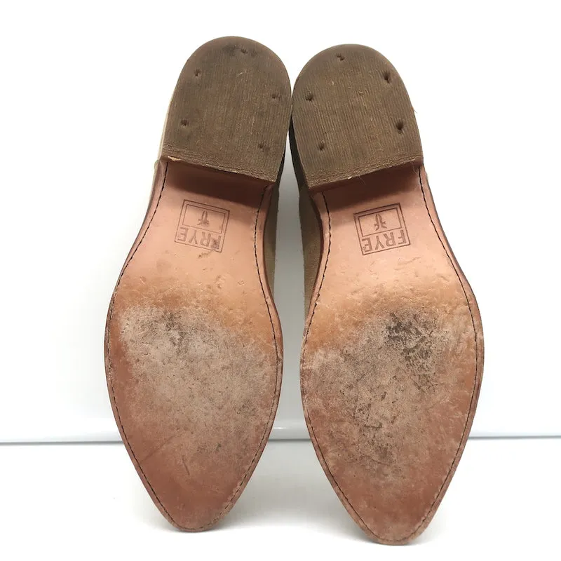 Frye Billy Shootie Boots Beige Suede Size 8.5 Western Booties