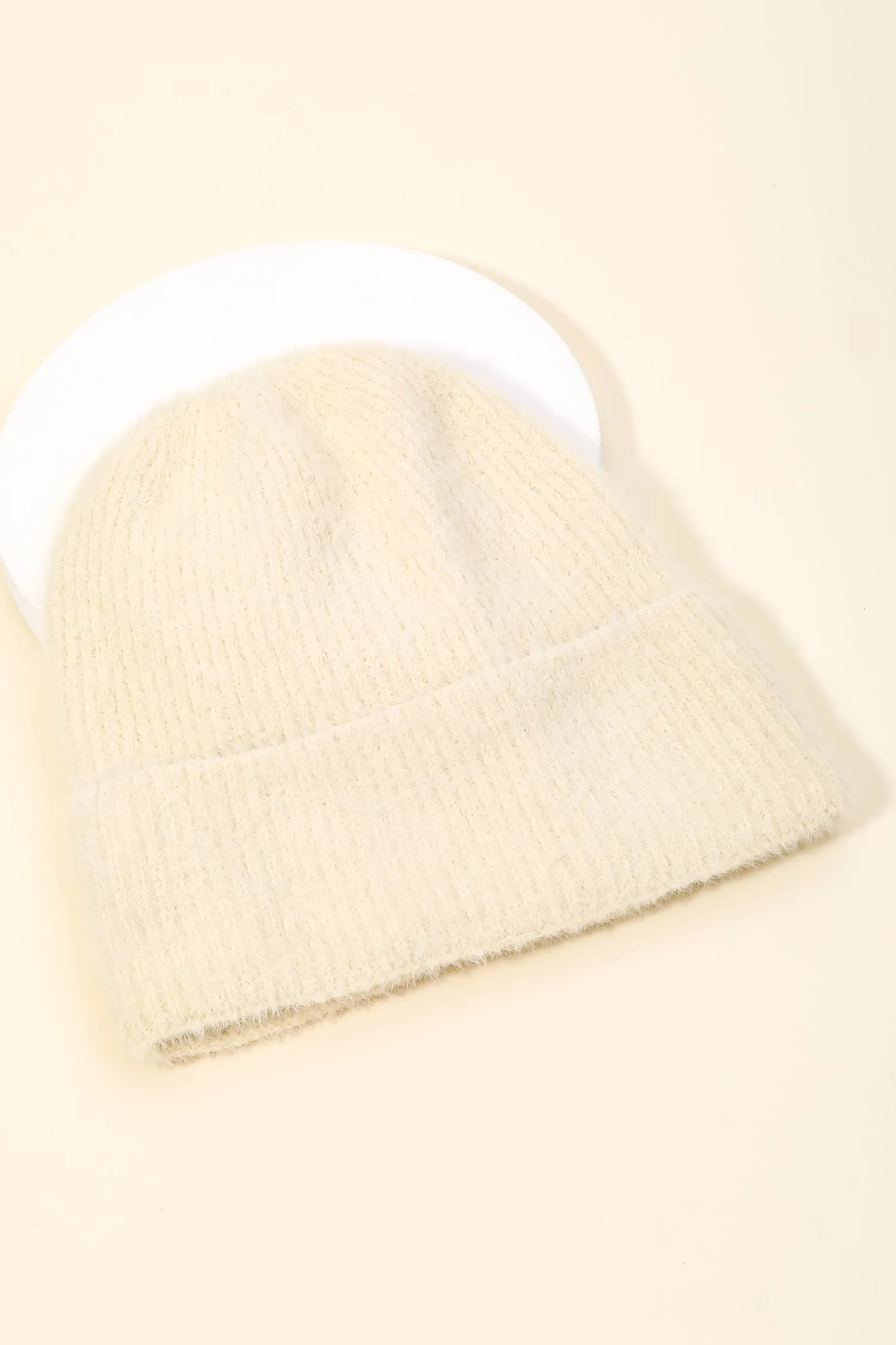 Fuzzy Ribbed Beanie