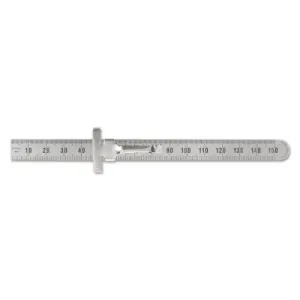 General Tools Economy Precision Stainless Steel Rules, 150mm X 15/32", Stainless Steel, Metric, 300MM