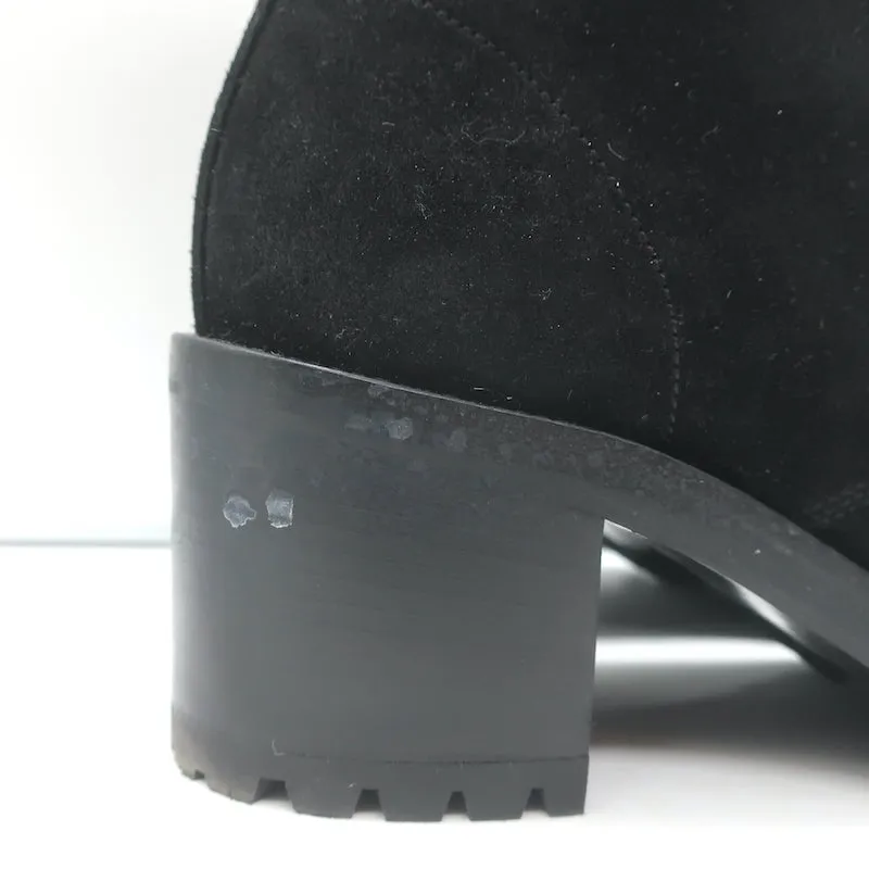 Gianvito Rossi Croft Side-Zip Combat Boots Black Suede Size 39 Lace-Up Booties