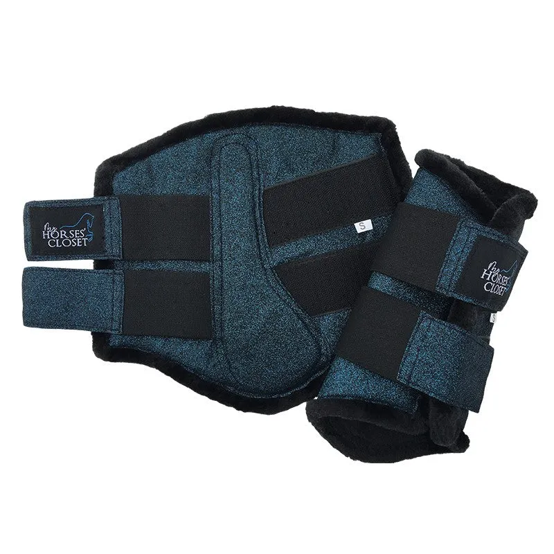 Glitter Sparkly Brushing Dressage Boots Midnight Blue