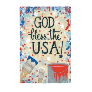 God Bless the USA Dropcloth Garden Suede Flag,14s9770