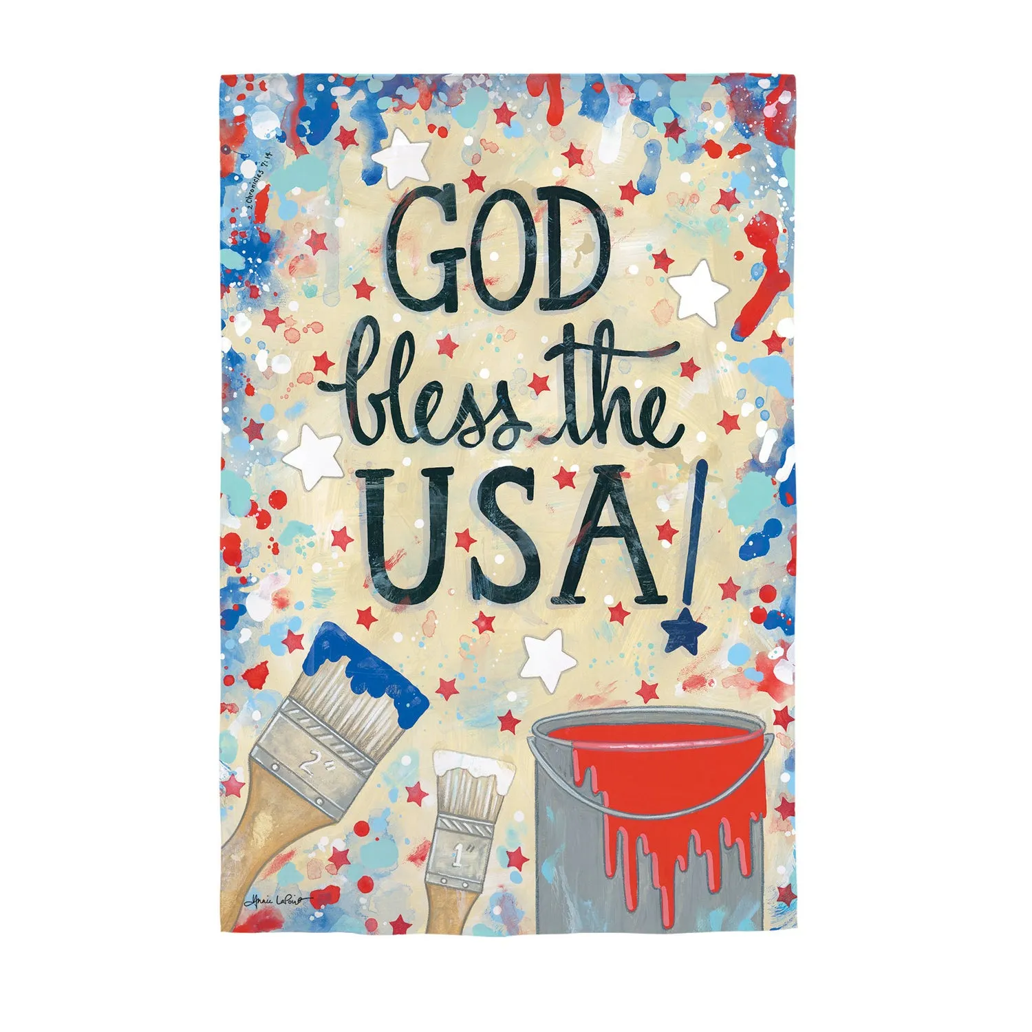 God Bless the USA Dropcloth Garden Suede Flag,14s9770