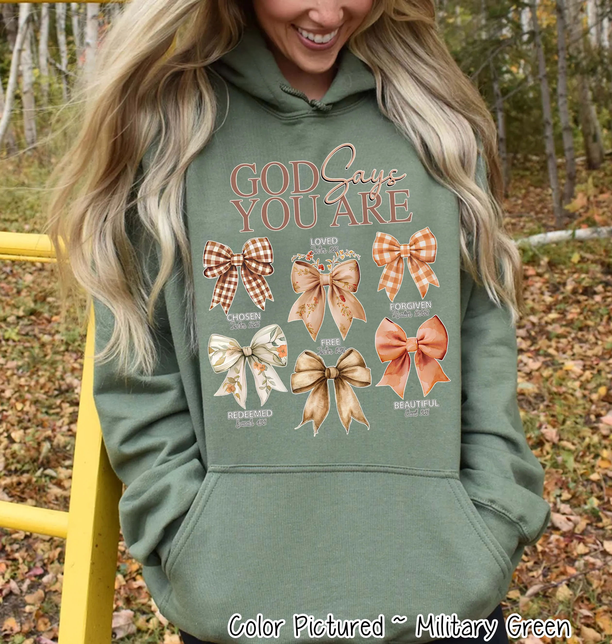 God Says You Are Coquette Bow Fall Sweatshirt or Tee
