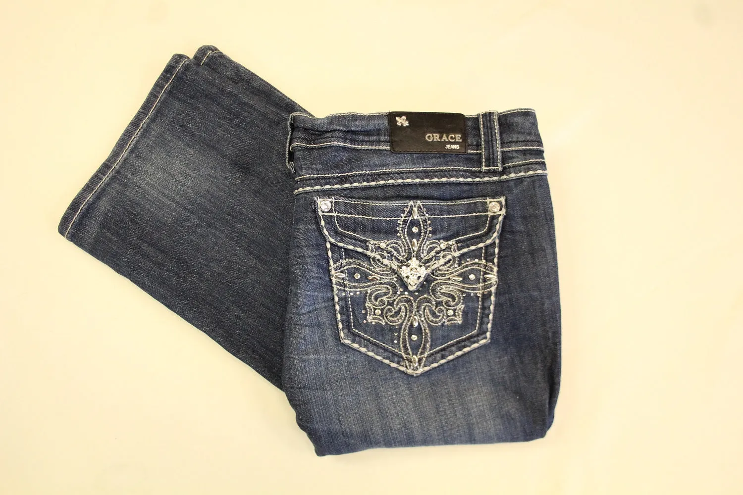 Grace in L.A. | PS8357 Plus Size Boot Cut Bling
