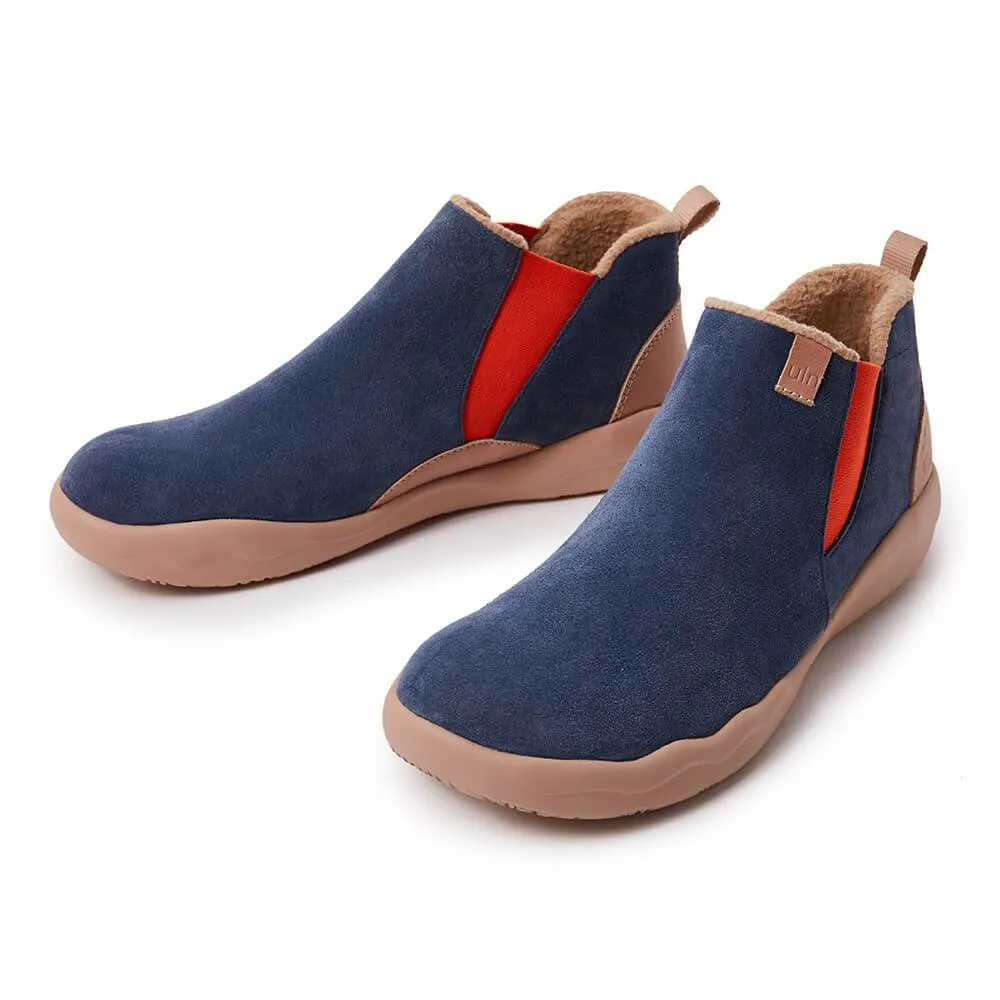 Granada Deep Blue Cow Suede Boots Men