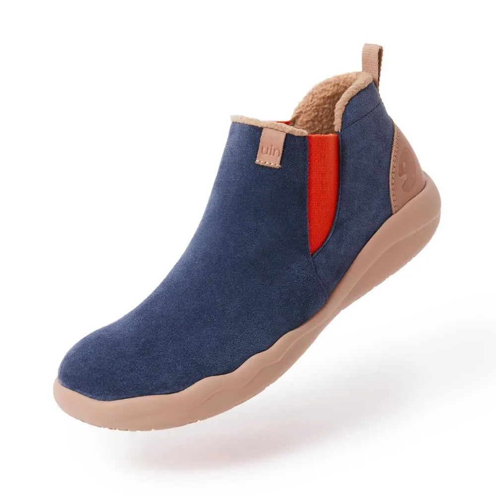Granada Deep Blue Cow Suede Boots Men