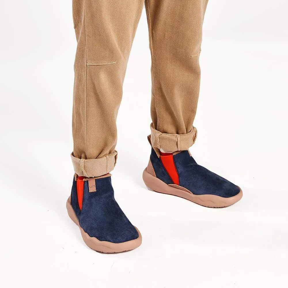Granada Deep Blue Cow Suede Boots Men