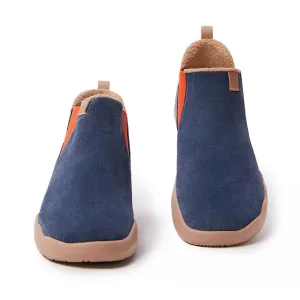 Granada Deep Blue Cow Suede Boots Men
