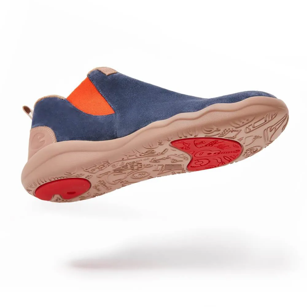 Granada Deep Blue Cow Suede Boots Men