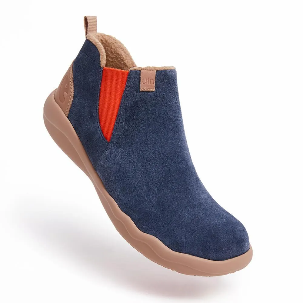 Granada Deep Blue Cow Suede Boots Men
