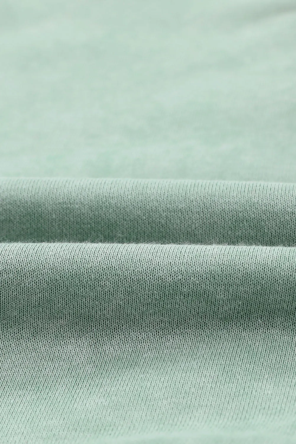 Green-2 Washed Snap Buttons Lantern Sleeve Pullover Sweatshirt