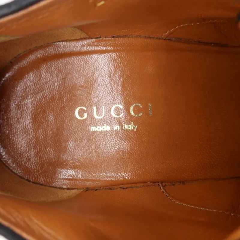 Gucci Betty Lace-Up Platform Booties Black Suede Size 38.5