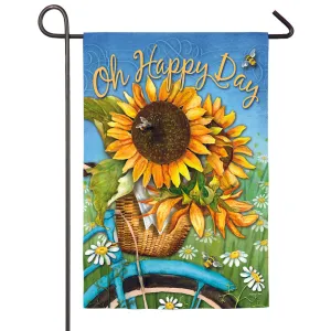 Happy Day Sunflowers Garden Suede Flag,14s4129bl