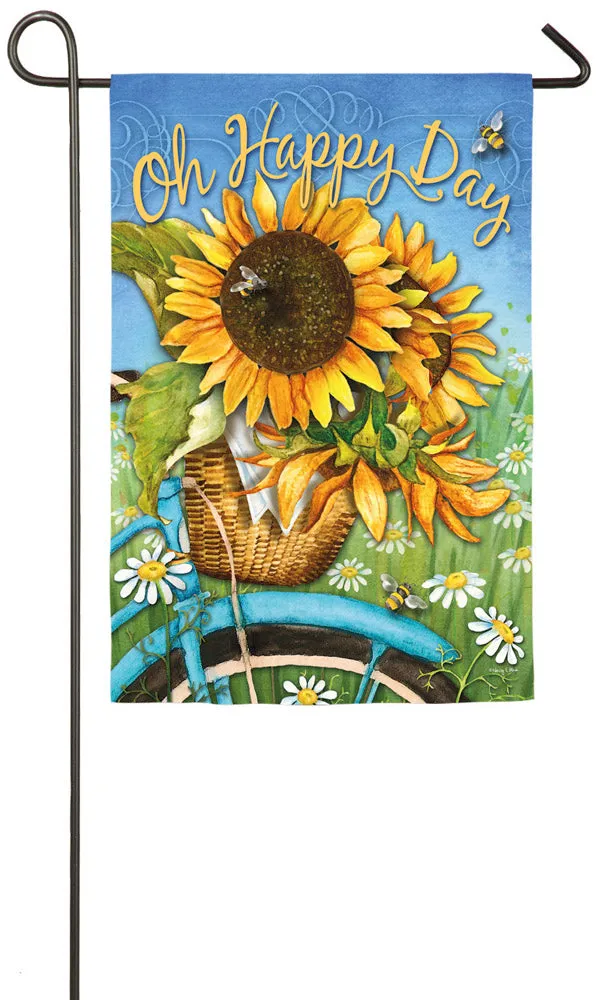 Happy Day Sunflowers Garden Suede Flag,14s4129bl