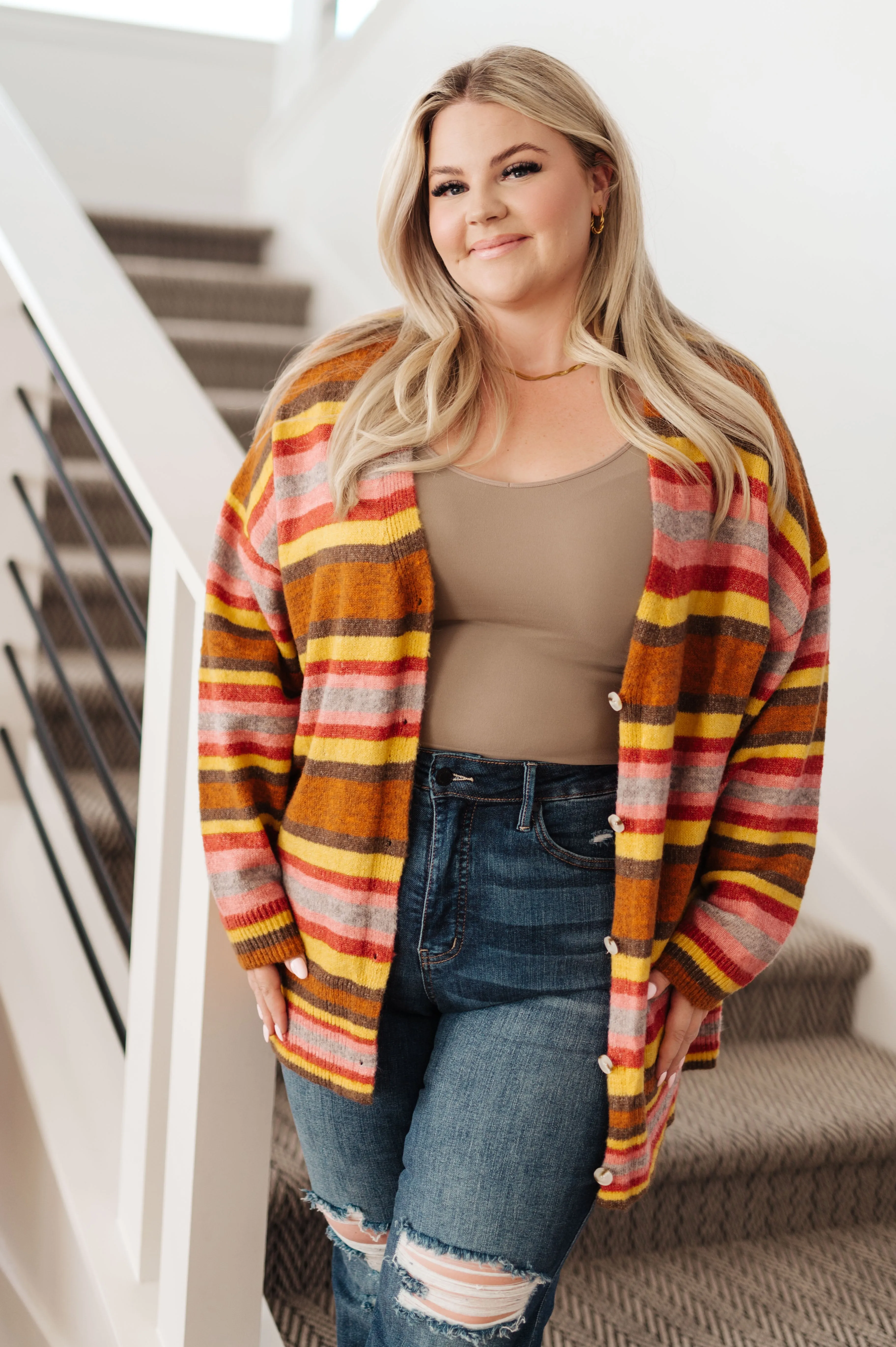 Hazel Blues® |  Henny Penny Striped Cardigan