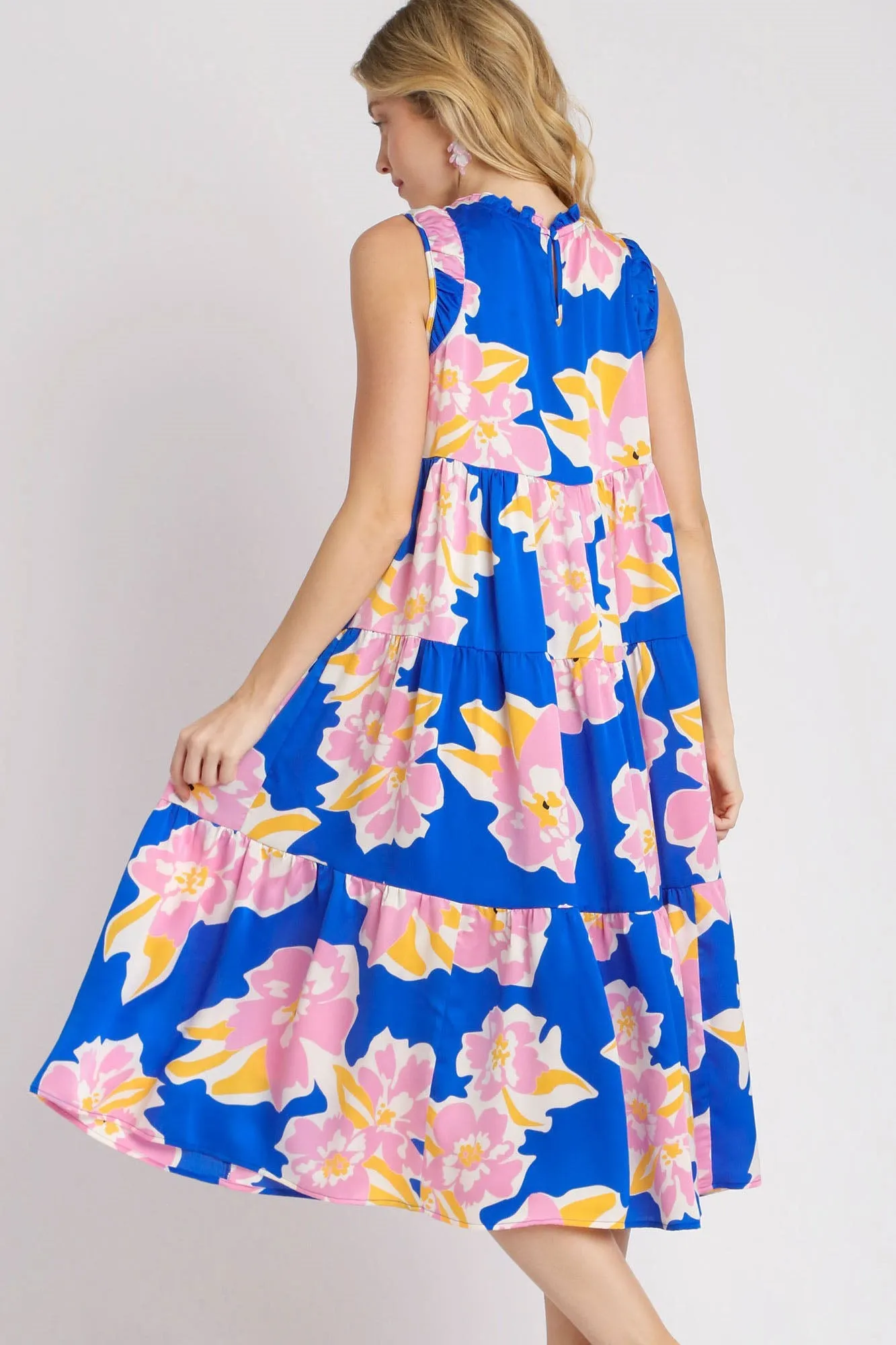 Hazel Blues® | Umgee Floral Tiered Midi Tank Dress