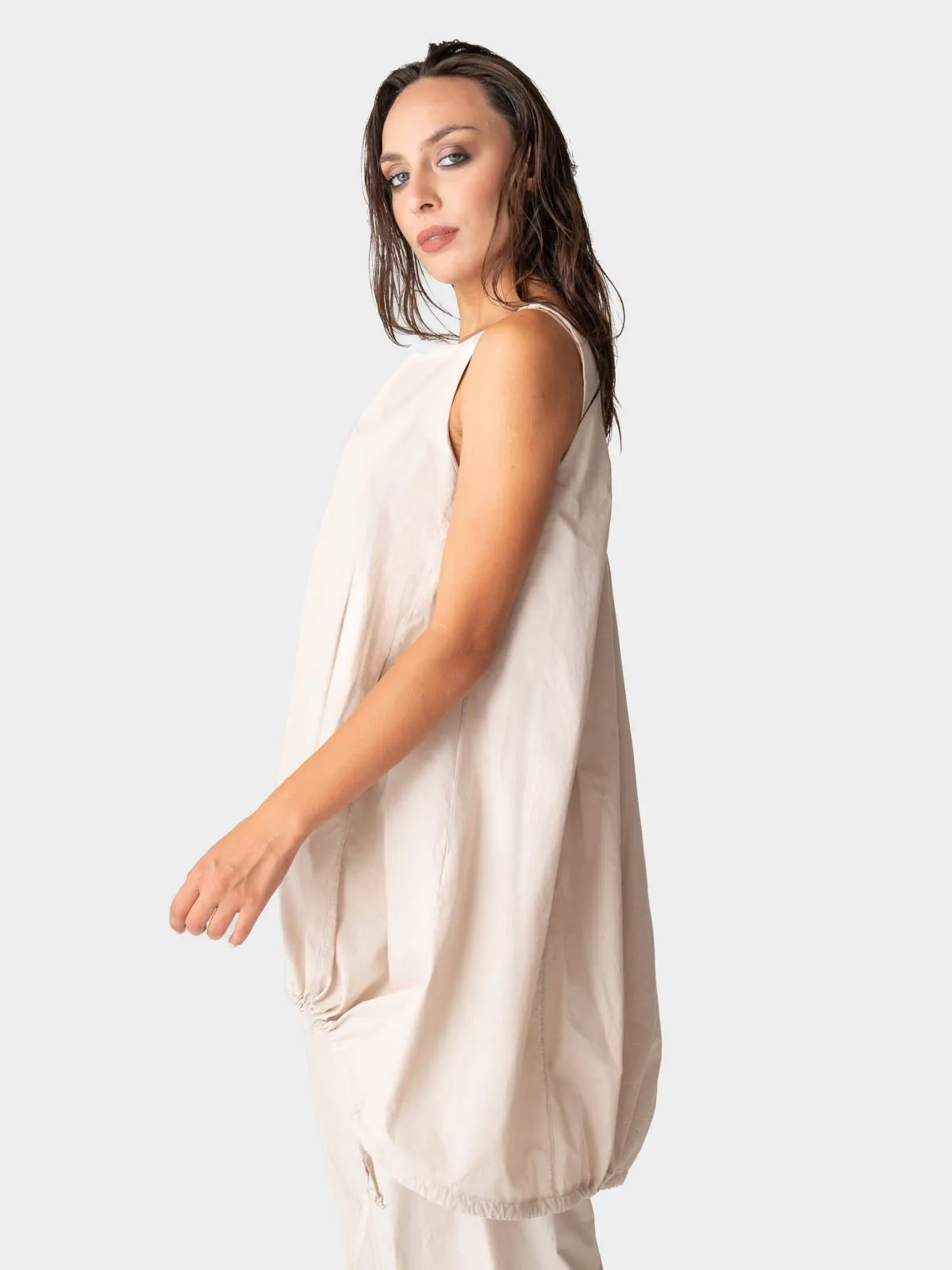 Hi Lo Drawstring Hem Cotton Tank