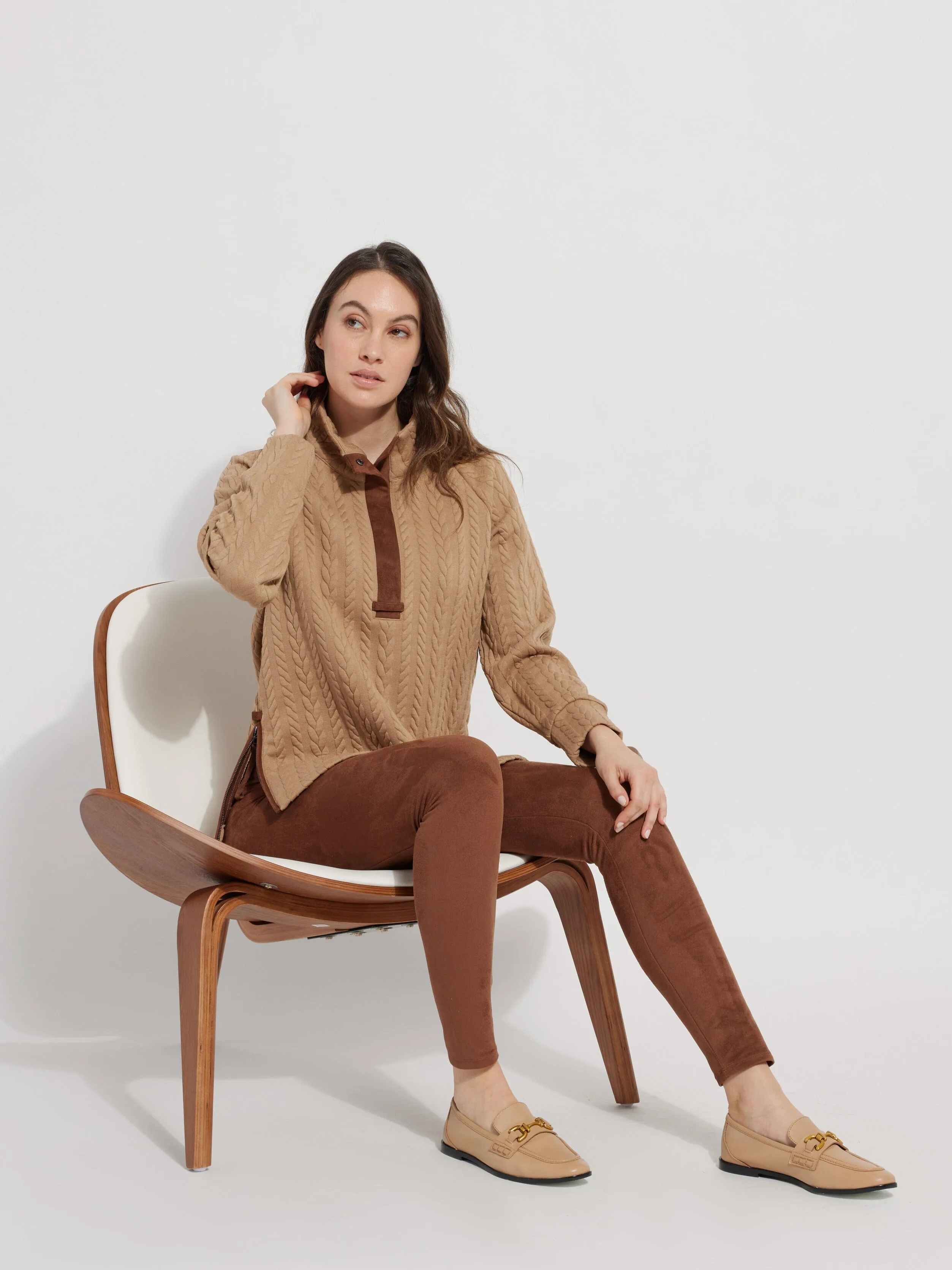 Hi Waist Suede Legging (28.5" Inseam)