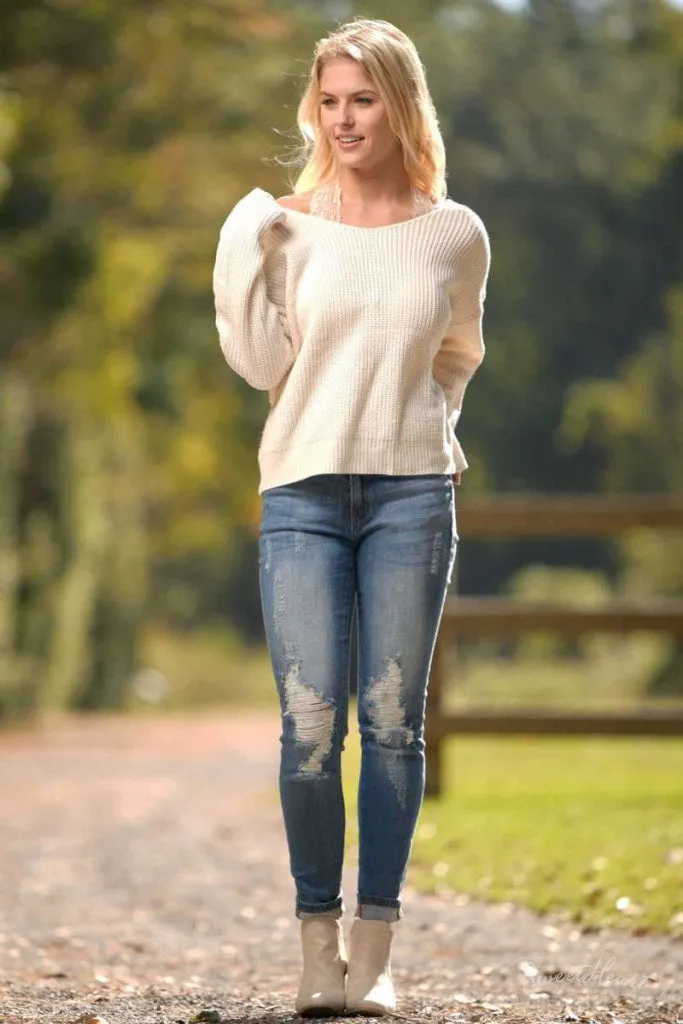 I Knit You Knot - Off White Sweater