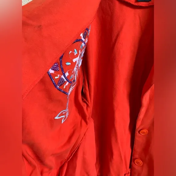 I.B. Diffusion 80s Colorful Orange Bright Embroidered Jacket 🌴