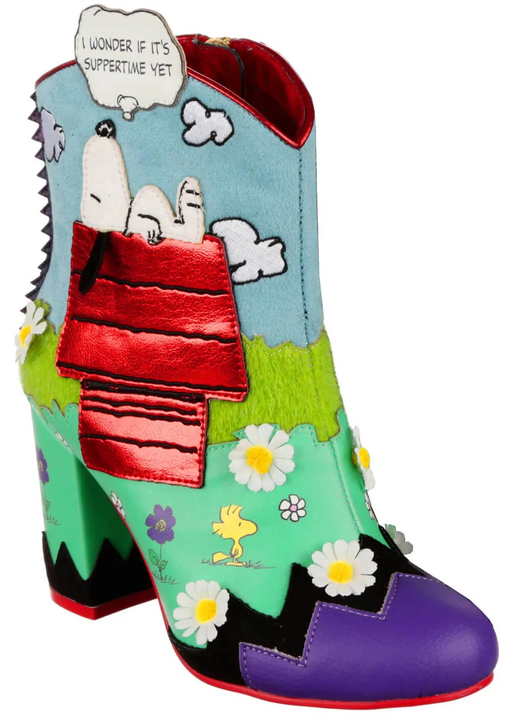 Irregular Choice x Peanuts Dream The Day Away Boots Blue Green