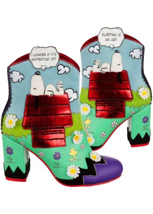 Irregular Choice x Peanuts Dream The Day Away Boots Blue Green