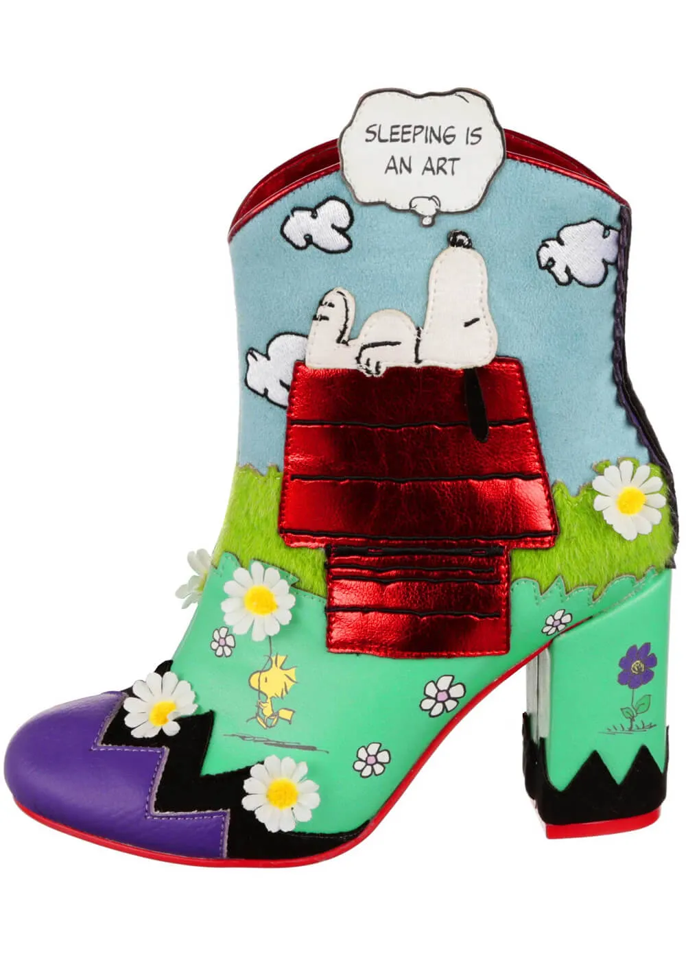 Irregular Choice x Peanuts Dream The Day Away Boots Blue Green