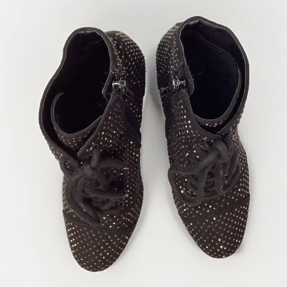 Jessica Simpson Irella 2 Platform Bootie Combat‎ Lace-up Goth Black  S6
