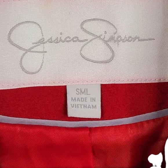 Jessica Simpson Red Button Fashion Stylish Pea Coat Women's Size SML
