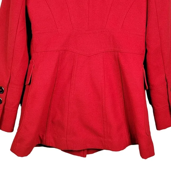 Jessica Simpson Red Button Fashion Stylish Pea Coat Women's Size SML