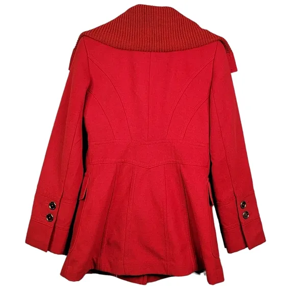 Jessica Simpson Red Button Fashion Stylish Pea Coat Women's Size SML