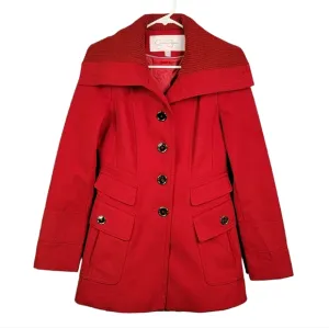 Jessica Simpson Red Button Fashion Stylish Pea Coat Women's Size SML