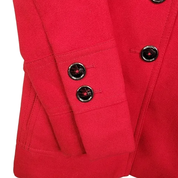 Jessica Simpson Red Button Fashion Stylish Pea Coat Women's Size SML