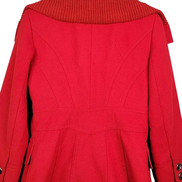Jessica Simpson Red Button Fashion Stylish Pea Coat Women's Size SML
