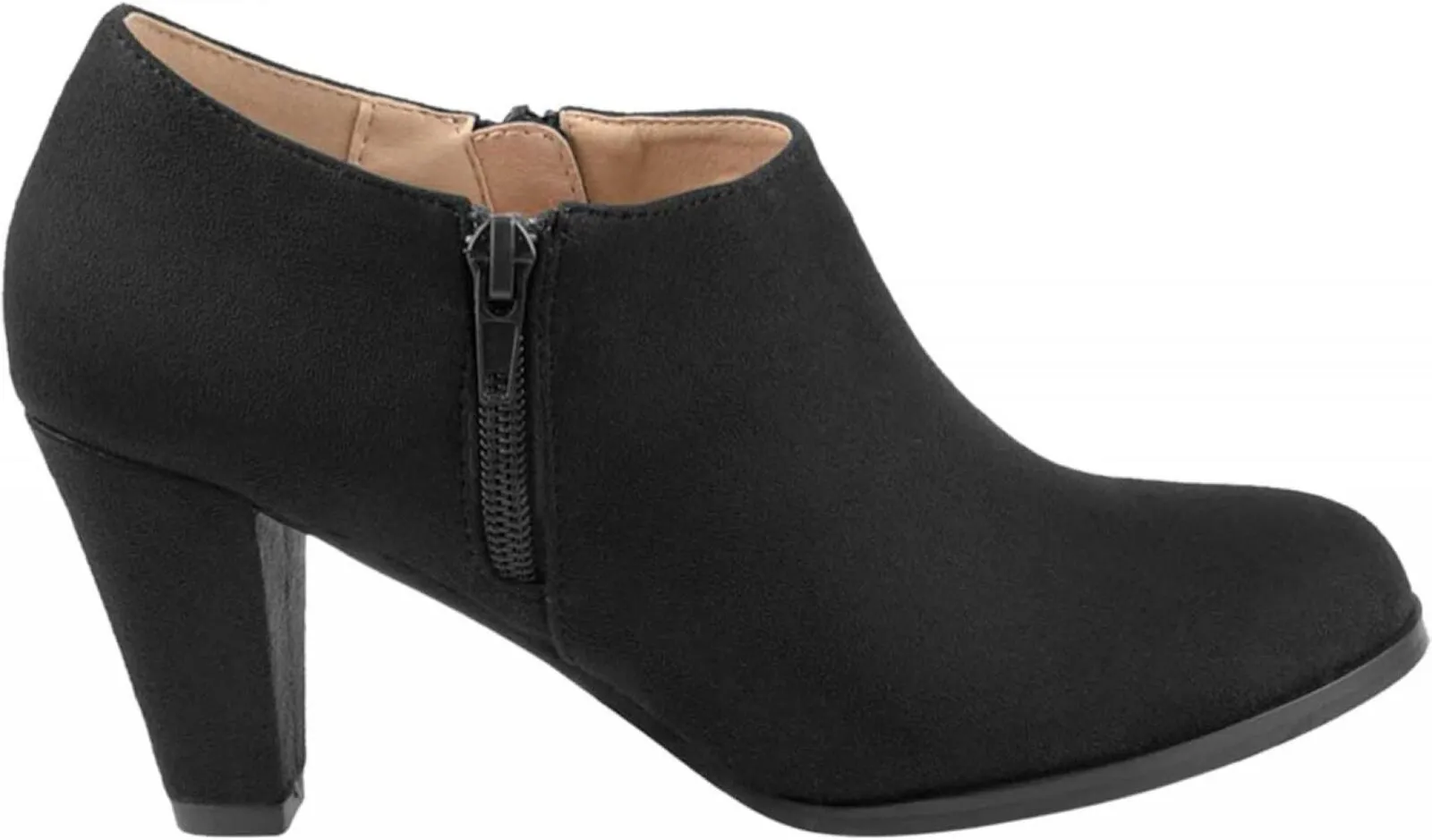 Journee Collection Womens Sanzi Faux Suede Booties SANZI Black 8.5M