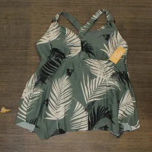 Kona Sol Women's Plus Size Paradise Palm Tankini Top AFM15T