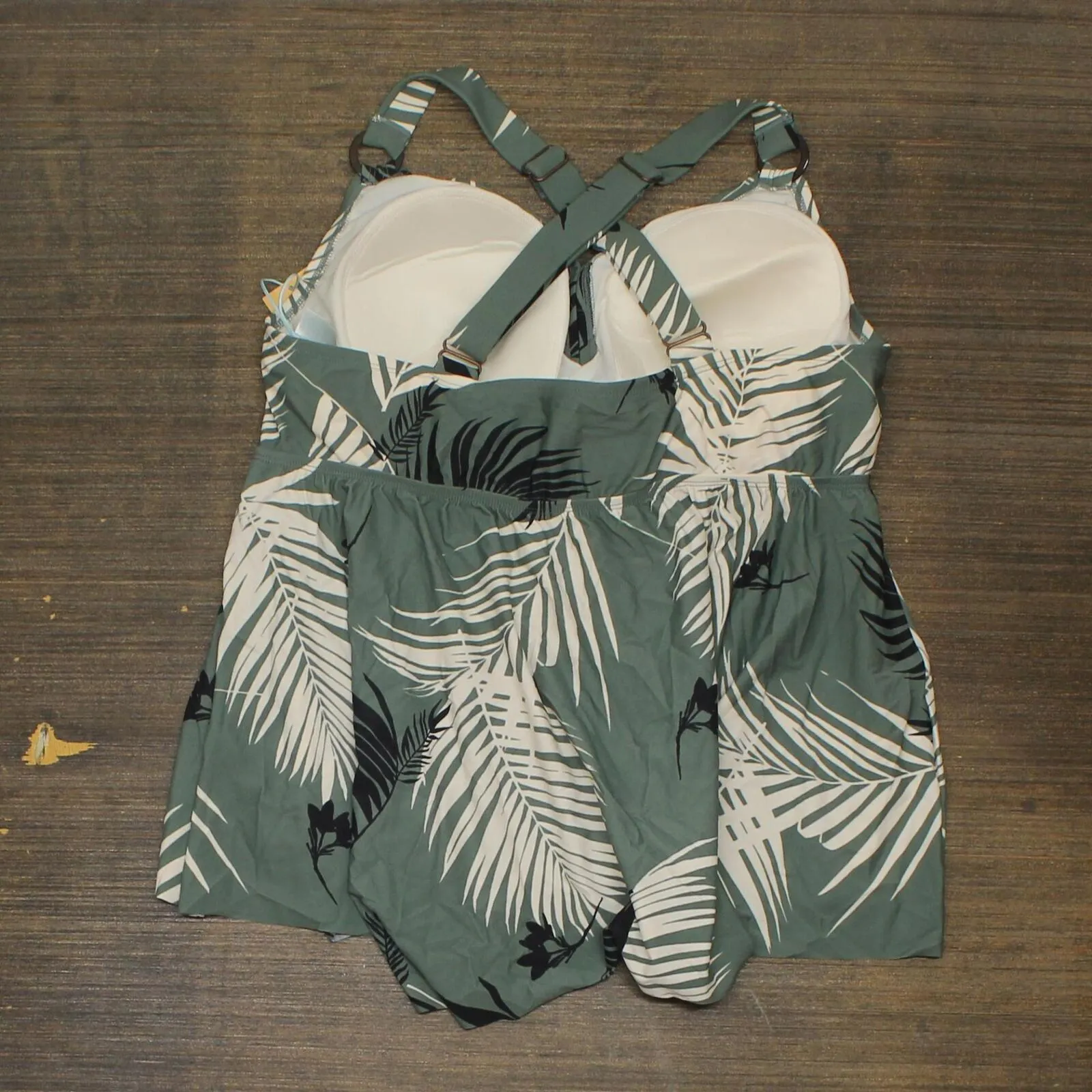 Kona Sol Women's Plus Size Paradise Palm Tankini Top AFM15T