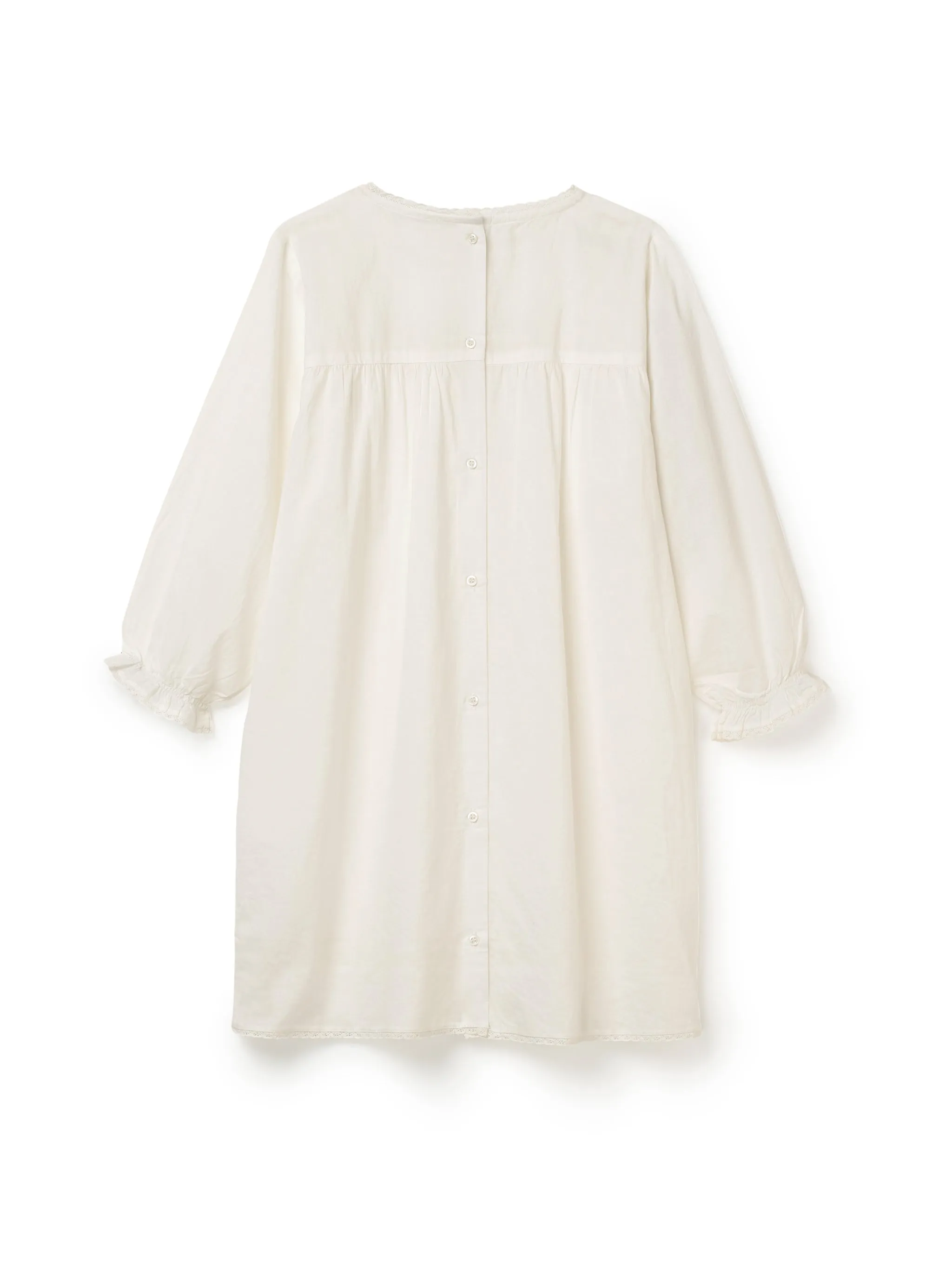 Lace and Embroidery Dress - Ecru