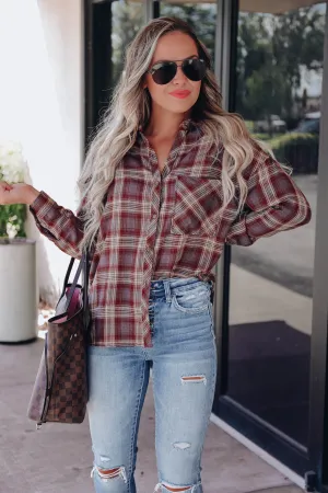 Lidia Plaid Button Down Flannel - Grey