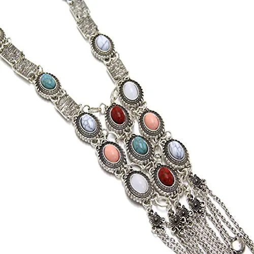 Long Turquoise Tribal Necklace