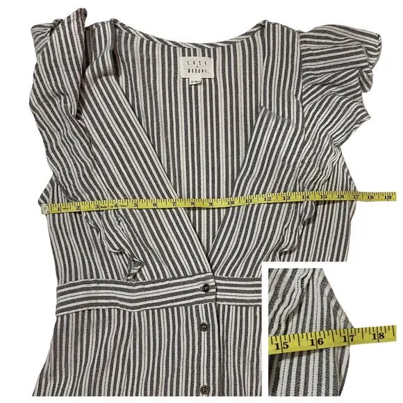 Lost   Wander Kika Striped Button-Up Midi Dress - Grey - XL