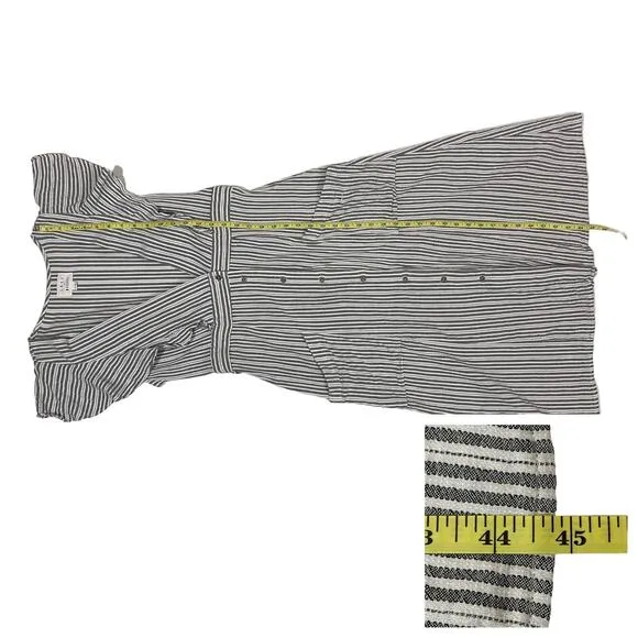 Lost   Wander Kika Striped Button-Up Midi Dress - Grey - XL