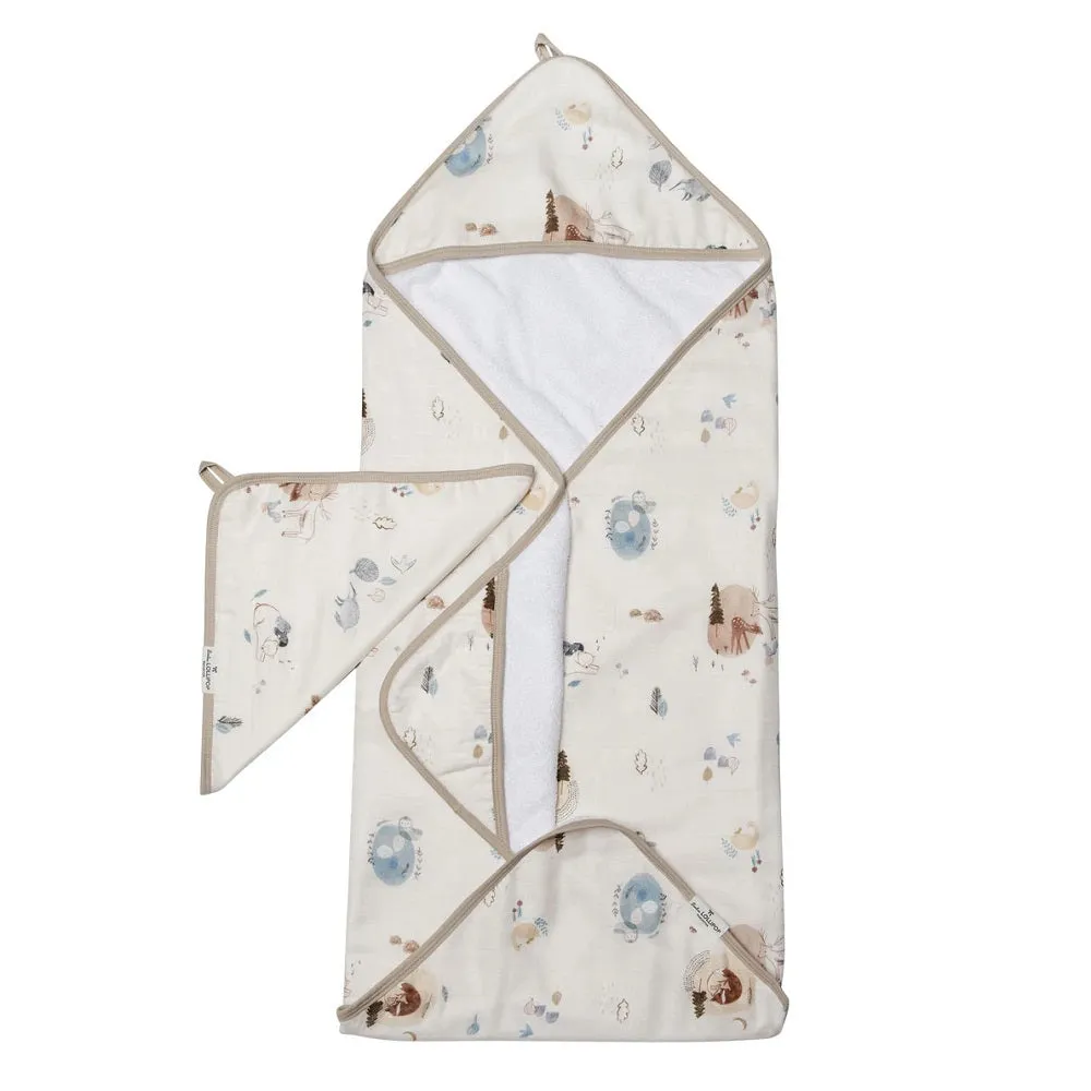 LouLou LOLLIPOP Hooded Towel Set (Cozy Forest)