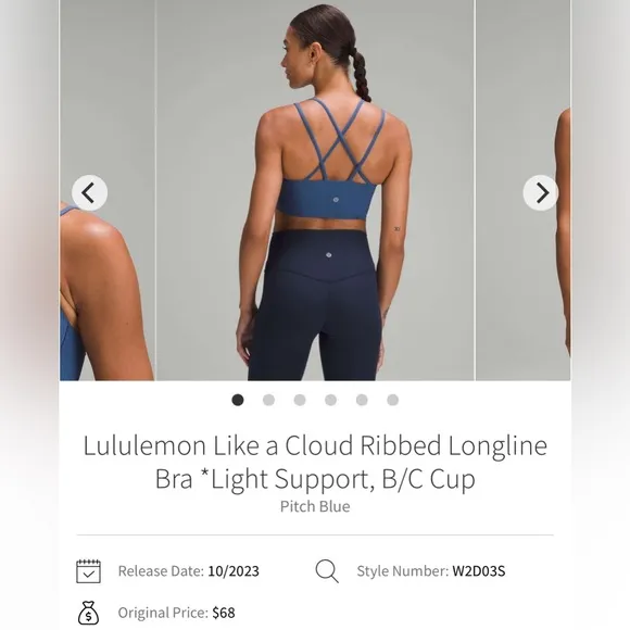 Lululemon Like a Cloud Ribbed LonglineBra
