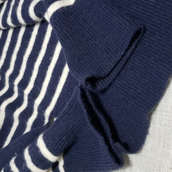 Madewell Cozy Walker Striped Cardigan, Color Dark Nightfall, Size L